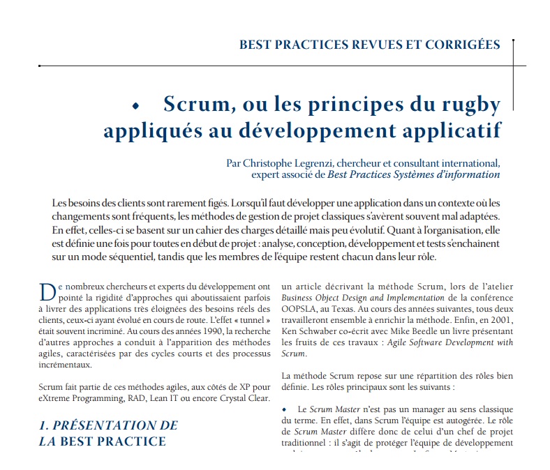 Scrum, ou les principes du rugby appliqués au développement applicatif